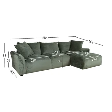 Hjørnesofa Denvi Højre - mintgrøn - Møbler - Sofaer - Sofa med chaiselong