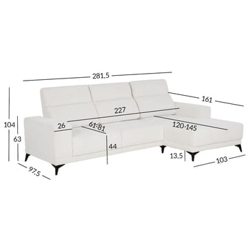 Hjørnesofa Ekorna Højre - Lys beige - Møbler - Sofaer - Hjørnesofa