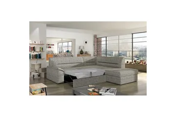 Hjørnesofa Eltap Elano 255x212x90 cm - Berlin 01, Grå, Højre - Møbler - Sofaer - Sovesofaer