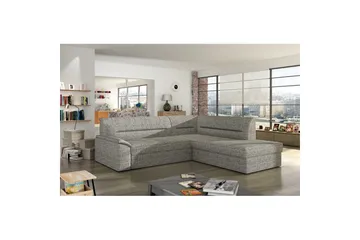 Hjørnesofa Eltap Elano 255x212x90 cm - Berlin 01, Grå, Højre - Møbler - Sofaer - Sovesofaer