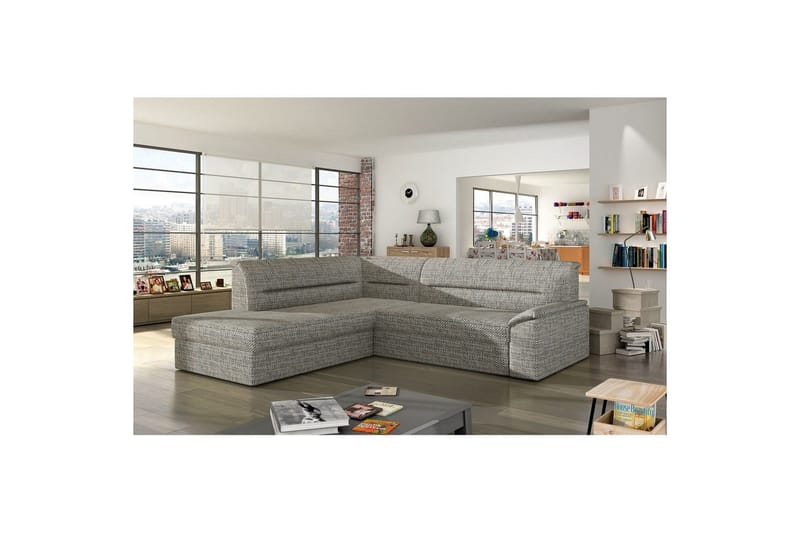 Hjørnesofa Eltap Elano 255x212x90 cm - Berlin 01, Grå, Venstre - Møbler - Sofaer - Sovesofaer