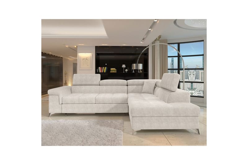 Hjørnesofa Eltap Eridano 275x202x88 cm - Amore 01, Hvid, Højre - Møbler - Sofaer - Sovesofaer