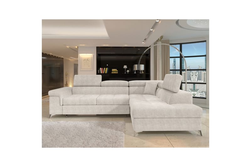 Hjørnesofa Eltap Eridano 275x202x88 cm - Amore 01, Hvid, Højre - Møbler - Sofaer - Sovesofaer