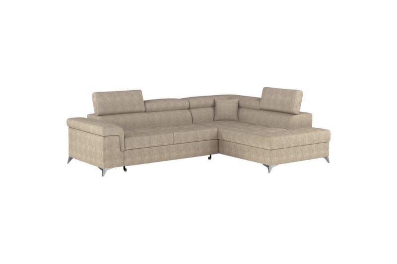 Hjørnesofa Eltap Eridano 275x202x88 cm - Amore 18, Beige, Højre - Møbler - Sofaer - Sovesofaer