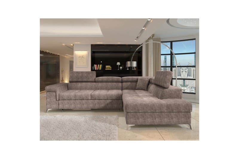Hjørnesofa Eltap Eridano 275x202x88 cm - Amore 20, Mørk Beige, Højre - Møbler - Sofaer - Sovesofaer