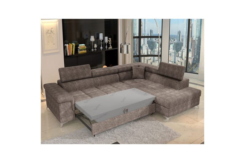 Hjørnesofa Eltap Eridano 275x202x88 cm - Amore 20, Mørk Beige, Højre - Møbler - Sofaer - Sovesofaer