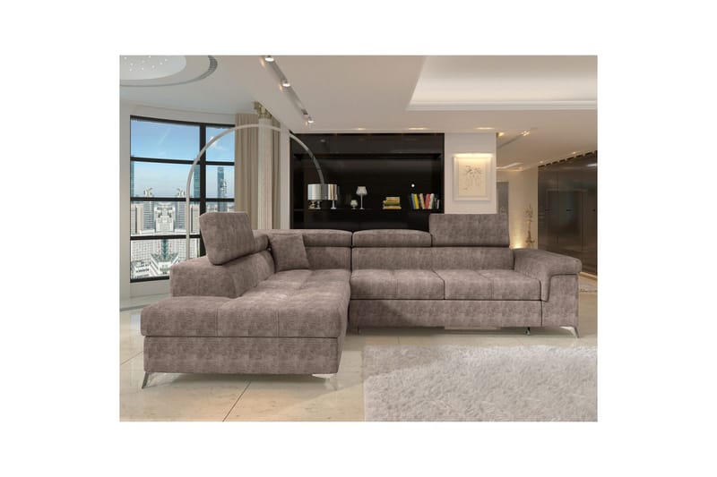 Hjørnesofa Eltap Eridano 275x202x88 cm - Amore 20, Mørk Beige, Venstre - Møbler - Sofaer - Sovesofaer