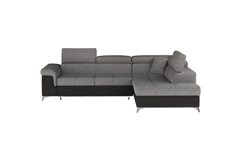 Hjørnesofa Eltap Eridano 275x202x88 cm, Berlin 01, Blød 11, Grå, Sort, Højre