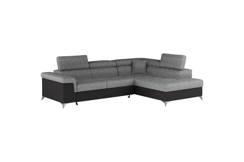 Hjørnesofa Eltap Eridano 275x202x88 cm - Berlin 01, Blød 11, Grå, Sort, Højre - Møbler - Sofaer - Sovesofaer