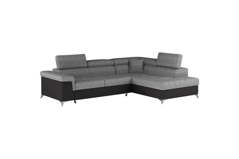 Hjørnesofa Eltap Eridano 275x202x88 cm - Berlin 01, Blød 11, Grå, Sort, Højre - Møbler - Sofaer - Sovesofaer