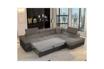 Hjørnesofa Eltap Eridano 275x202x88 cm - Berlin 01, Blød 11, Grå, Sort, Højre - Møbler - Sofaer - Sovesofaer