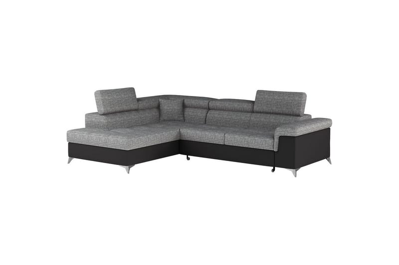 Hjørnesofa Eltap Eridano 275x202x88 cm - Berlin 01, Blød 11, Grå, Sort, Venstre - Møbler - Sofaer - Sovesofaer
