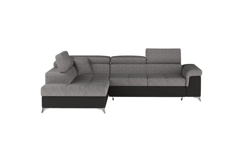 Hjørnesofa Eltap Eridano 275x202x88 cm, Berlin 01, Blød 11, Grå, Sort, Venstre