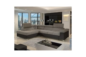 Hjørnesofa Eltap Eridano 275x202x88 cm - Berlin 01, Blød 11, Grå, Sort, Venstre - Møbler - Sofaer - Sovesofaer
