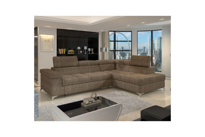Hjørnesofa Eltap Eridano 275x202x88 cm - Berlin 03, Beige, Højre - Møbler - Sofaer - Sovesofaer