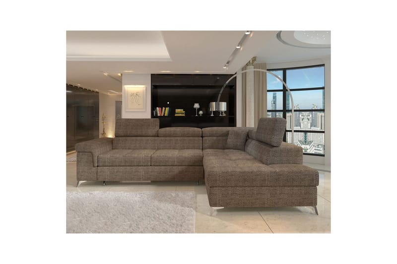 Hjørnesofa Eltap Eridano 275x202x88 cm - Berlin 03, Beige, Højre - Møbler - Sofaer - Sovesofaer
