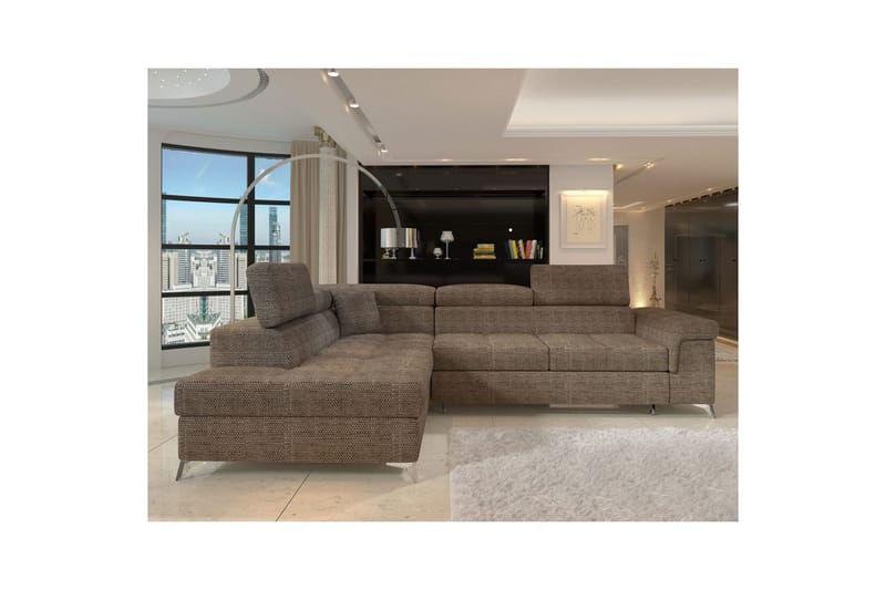 Hjørnesofa Eltap Eridano 275x202x88 cm - Berlin 03, Beige, Venstre - Møbler - Sofaer - Sovesofaer