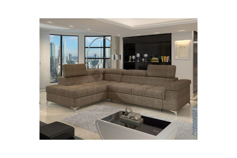 Hjørnesofa Eltap Eridano 275x202x88 cm - Berlin 03, Beige, Venstre - Møbler - Sofaer - Sovesofaer
