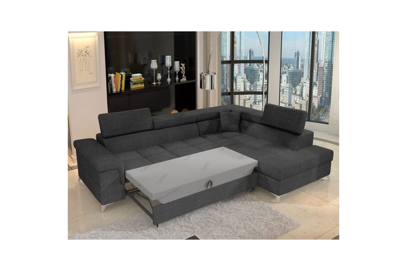 Hjørnesofa Eltap Eridano 275x202x88 cm - Inari 96, Mørkegrå, Højre - Møbler - Sofaer - Sovesofaer