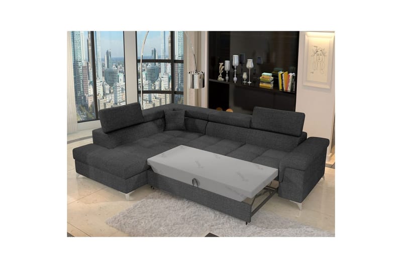 Hjørnesofa Eltap Eridano 275x202x88 cm - Inari 96, Mørkegrå, Venstre - Møbler - Sofaer - Sovesofaer