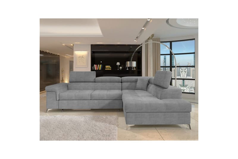 Hjørnesofa Eltap Eridano 275x202x88 cm - Manhattan 03, Lys Grå, Højre - Møbler - Sofaer - Sovesofaer
