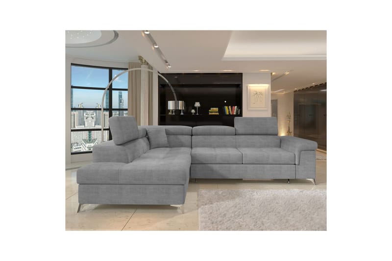 Hjørnesofa Eltap Eridano 275x202x88 cm - Manhattan 03, Lys Grå, Venstre - Møbler - Sofaer - Sovesofaer
