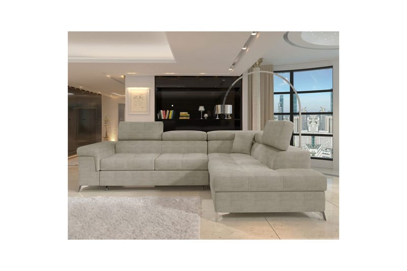 Hjørnesofa Eltap Eridano 275x202x88 cm - Manhattan 20, Mørk Beige, Højre - Møbler - Sofaer - Sovesofaer