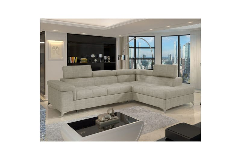 Hjørnesofa Eltap Eridano 275x202x88 cm - Manhattan 20, Mørk Beige, Højre - Møbler - Sofaer - Sovesofaer