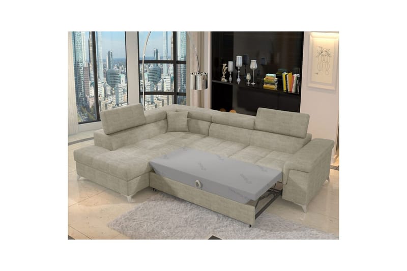 Hjørnesofa Eltap Eridano 275x202x88 cm - Manhattan 20, Mørk Beige, Venstre - Møbler - Sofaer - Sovesofaer