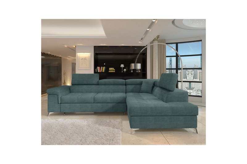 Hjørnesofa Eltap Eridano 275x202x88 cm - Manhattan 38, Grøn, Højre - Møbler - Sofaer - Sovesofaer