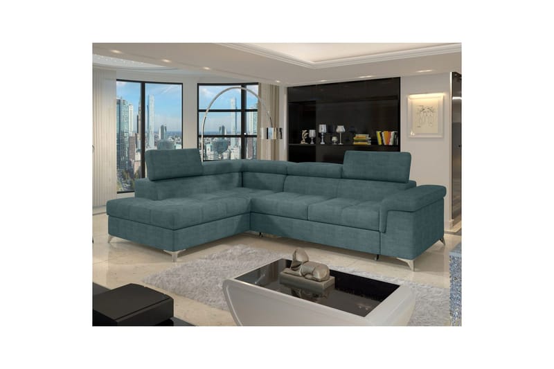 Hjørnesofa Eltap Eridano 275x202x88 cm - Manhattan 38, Grøn, Venstre - Møbler - Sofaer - Sovesofaer