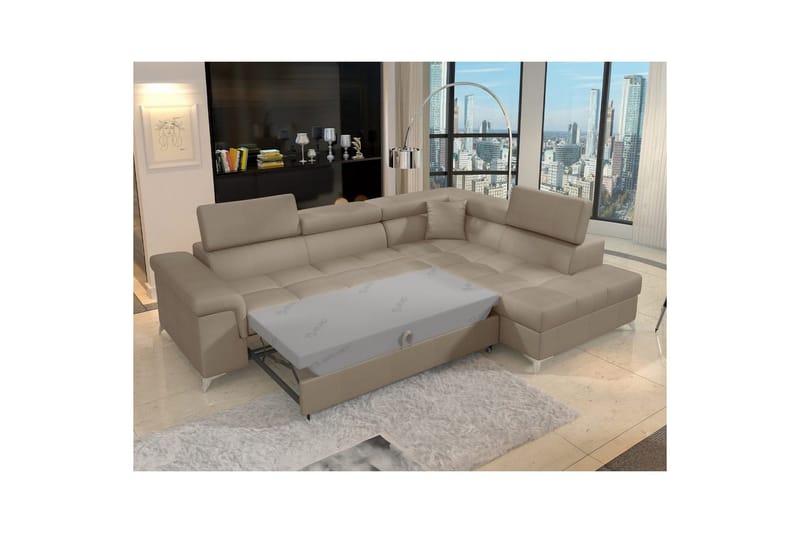 Hjørnesofa Eltap Eridano 275x202x88 cm - Monolith 09, Mørk Beige, Højre - Møbler - Sofaer - Sovesofaer