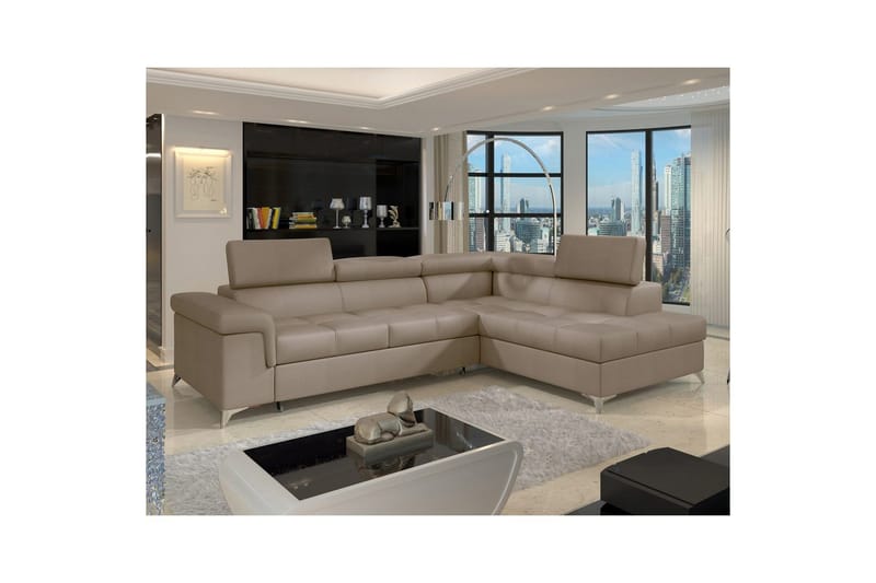 Hjørnesofa Eltap Eridano 275x202x88 cm - Monolith 09, Mørk Beige, Højre - Møbler - Sofaer - Sovesofaer