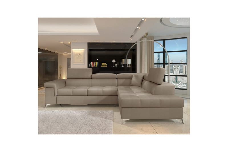 Hjørnesofa Eltap Eridano 275x202x88 cm - Monolith 09, Mørk Beige, Højre - Møbler - Sofaer - Sovesofaer