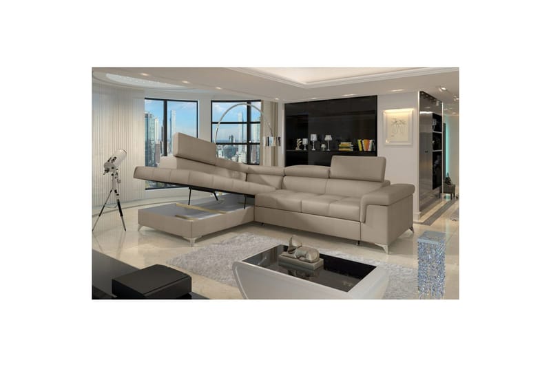 Hjørnesofa Eltap Eridano 275x202x88 cm - Monolith 09, Mørk Beige, Venstre - Møbler - Sofaer - Sovesofaer