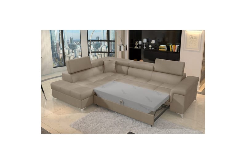 Hjørnesofa Eltap Eridano 275x202x88 cm - Monolith 09, Mørk Beige, Venstre - Møbler - Sofaer - Sovesofaer