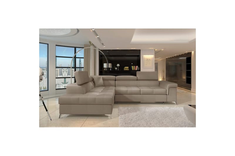 Hjørnesofa Eltap Eridano 275x202x88 cm - Monolith 09, Mørk Beige, Venstre - Møbler - Sofaer - Sovesofaer