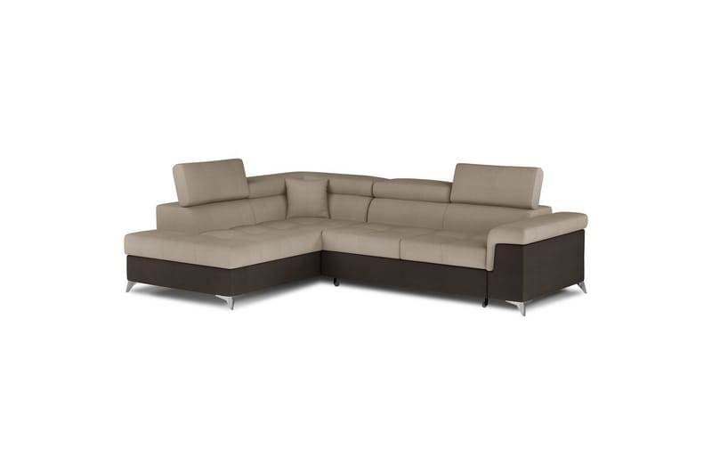 Hjørnesofa Eltap Eridano 275x202x88 cm - Monolith 09, Monolith 29, Mørk Beige, Brun, Højre - Møbler - Sofaer - Sovesofaer