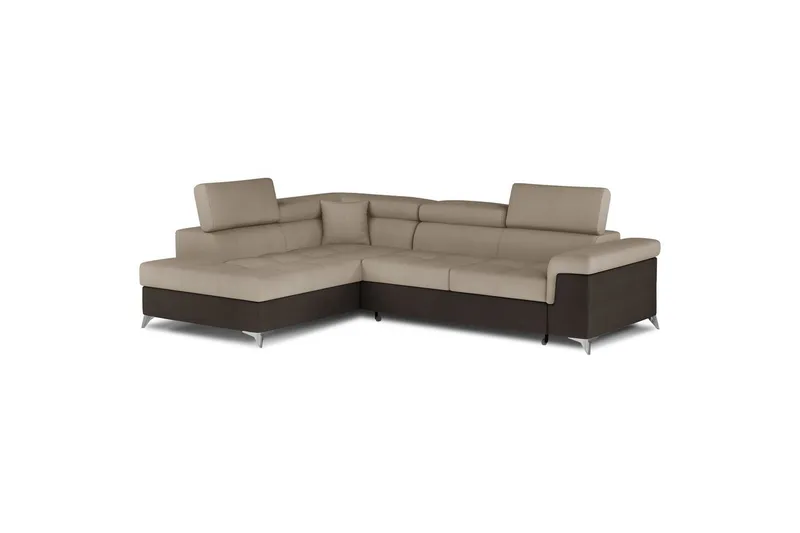Hjørnesofa Eltap Eridano 275x202x88 cm - Monolith 09, Monolith 29, Mørk Beige, Brun, Højre - Møbler - Sofaer - Sovesofaer