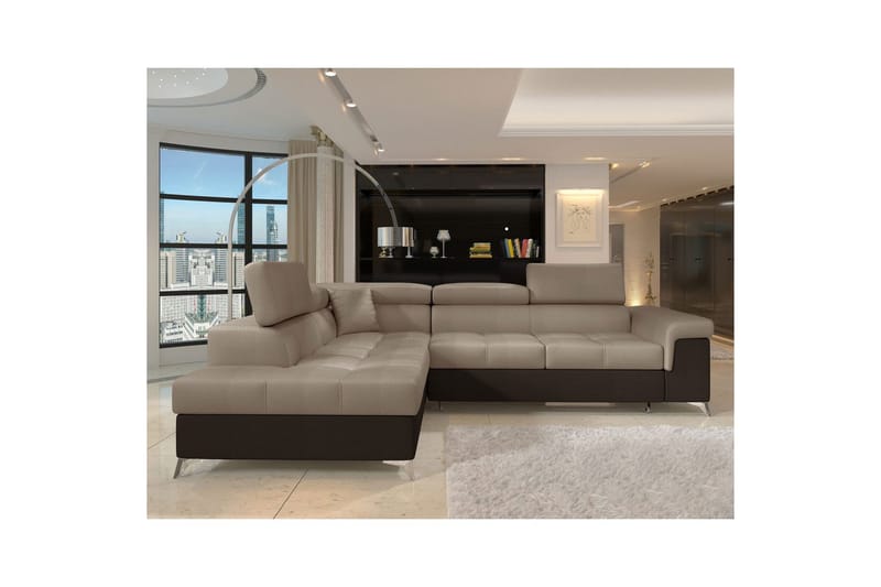 Hjørnesofa Eltap Eridano 275x202x88 cm - Monolith 09, Monolith 29, Mørk Beige, Brun, Højre - Møbler - Sofaer - Sovesofaer