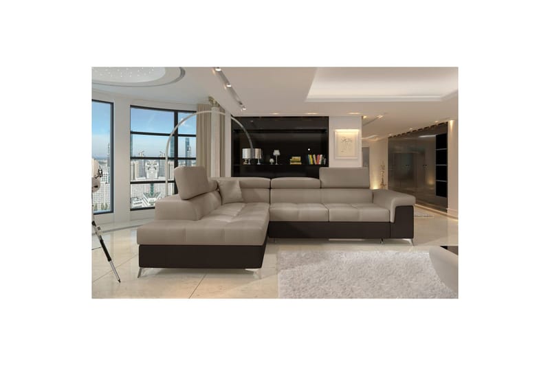 Hjørnesofa Eltap Eridano 275x202x88 cm - Monolith 09, Monolith 29, Mørk Beige, Brun, Venstre - Møbler - Sofaer - Sovesofaer