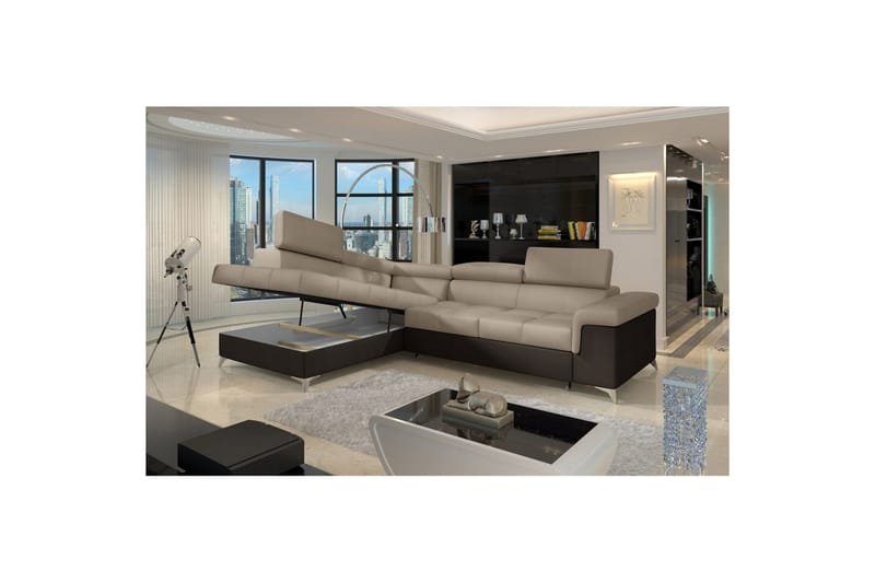 Hjørnesofa Eltap Eridano 275x202x88 cm - Monolith 09, Monolith 29, Mørk Beige, Brun, Venstre - Møbler - Sofaer - Sovesofaer