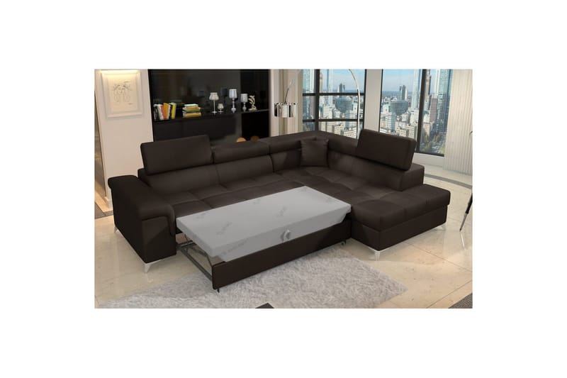 Hjørnesofa Eltap Eridano 275x202x88 cm - Monolith 29, Mørk Brun, Højre - Møbler - Sofaer - Sovesofaer