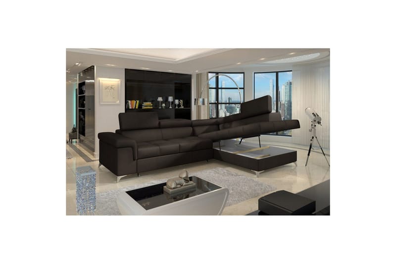 Hjørnesofa Eltap Eridano 275x202x88 cm - Monolith 29, Mørk Brun, Højre - Møbler - Sofaer - Sovesofaer