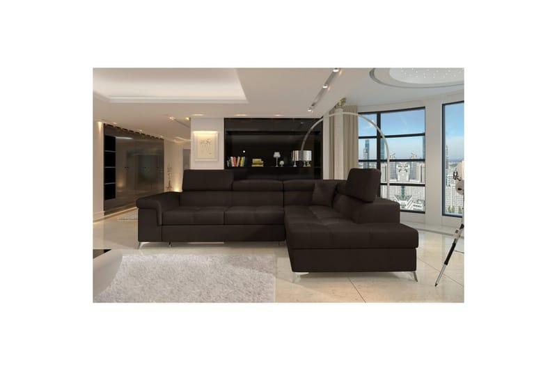 Hjørnesofa Eltap Eridano 275x202x88 cm - Monolith 29, Mørk Brun, Højre - Møbler - Sofaer - Sovesofaer
