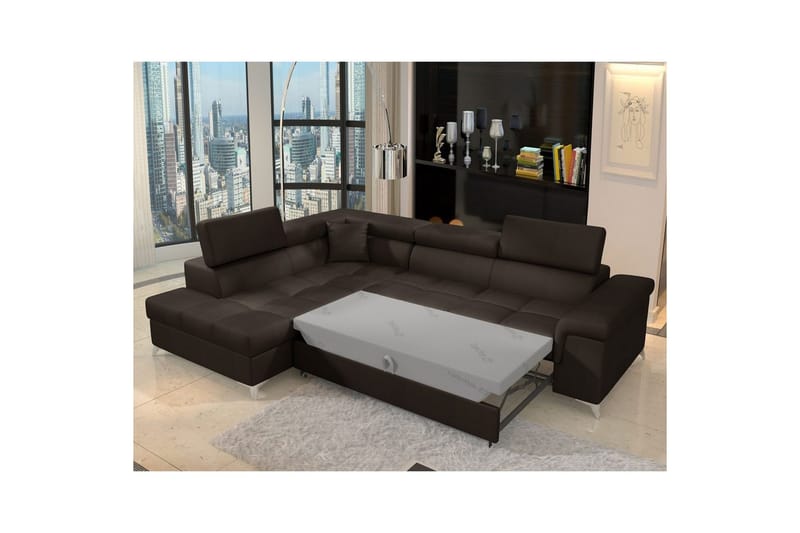 Hjørnesofa Eltap Eridano 275x202x88 cm - Monolith 29, Mørk Brun, Venstre - Møbler - Sofaer - Sovesofaer