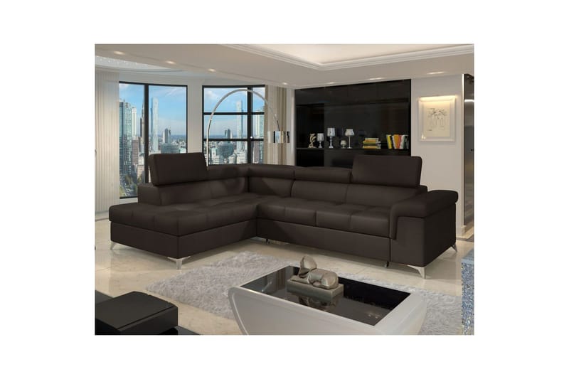 Hjørnesofa Eltap Eridano 275x202x88 cm - Monolith 29, Mørk Brun, Venstre - Møbler - Sofaer - Sovesofaer