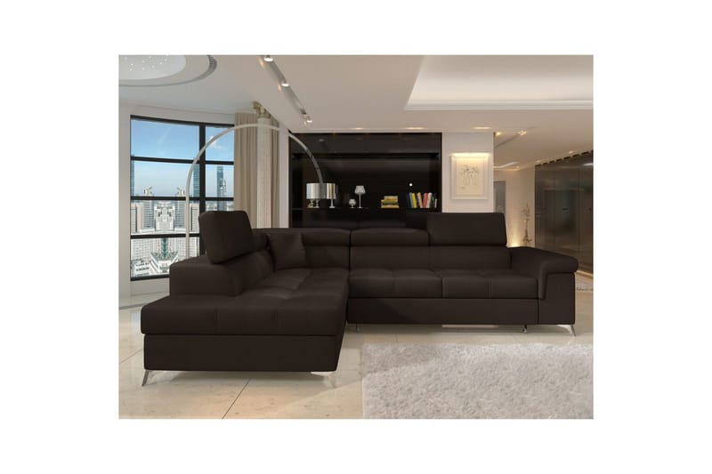 Hjørnesofa Eltap Eridano 275x202x88 cm - Monolith 29, Mørk Brun, Venstre - Møbler - Sofaer - Sovesofaer