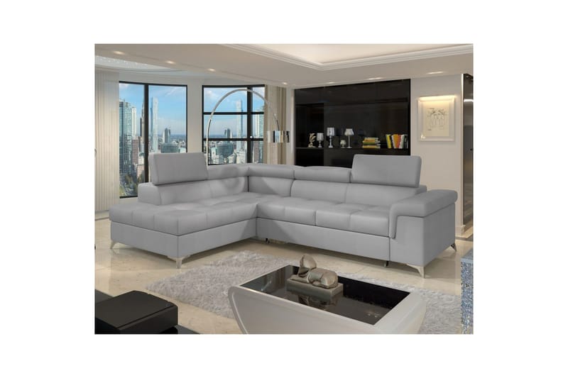 Hjørnesofa Eltap Eridano 275x202x88 cm - Monolith 84, Lys Grå, Venstre - Møbler - Sofaer - Sovesofaer