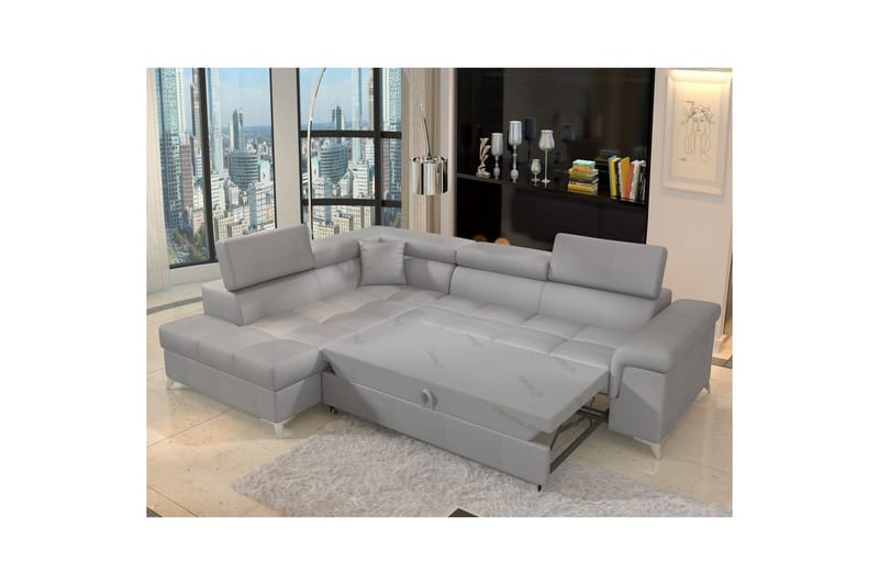 Hjørnesofa Eltap Eridano 275x202x88 cm - Monolith 84, Lys Grå, Venstre - Møbler - Sofaer - Sovesofaer